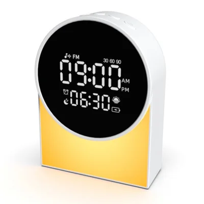 SM12 Multi-function Bluetooth-compatible Sleep Sound Machine Alarm Clock FM Radio LED Night Light with 20 White Noise Tracks - White