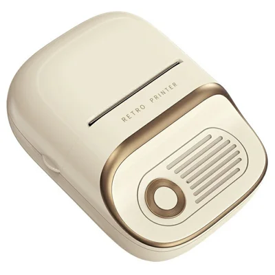 WP9530 Retro Bluetooth-kompatibler Thermotransfer-Etikettendrucker 2000 mAh Akku 203 dpi HD-Druck für die Heimorganisation – Hautfarben