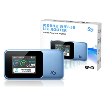 Router Wi-Fi M12-E 300 Mbps Wi-Fi 6 Dual Band 4G / 5G LTE Mobile con Display, Versione Eurasiatica - Blu