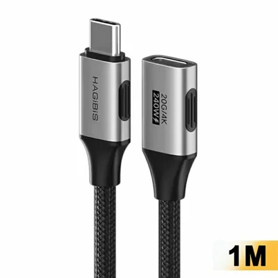 HAGIBIS TCC10 1m USB-C Male to Female USB4 Extension Cable 20Gbps 240W PD3.1 4K / 60Hz