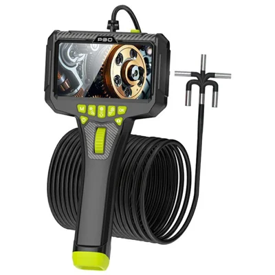 P90 5.0 pollici IPS Videoboroscopio Industriale con Cavo 2m 1200mAh IP67 per Ispezione Tubi - Nero