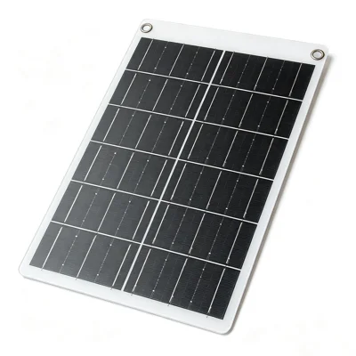 11W 5V Portable Solar Charging Panel Monocrystalline Silicon EVA Lamination USB/Type-C Dual Output Charger for Outdoor Camping Hiking - Black