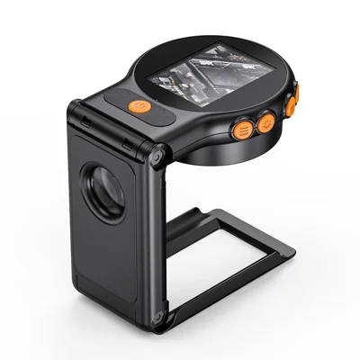 Microscopio Digital Portátil 379, Lupa Electrónica de 2MP con Aumento de 500X y Pantalla de 2,0 pulgadas, Diseño Plegable para Reparación de Circuitos - Negro