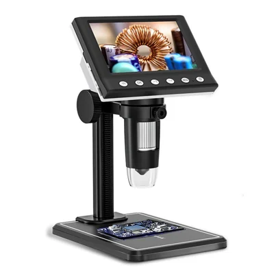 Microscopio Digital DM7D-B1 de 4,3 pulgadas, 1080P, con aumento de 500X a 1000X, Microscopio Electrónico Industrial para Reparación de Teléfonos Móviles - Negro