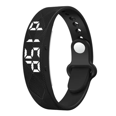 W6TP Stopwatch Sleep Monitor Smart Armband, 8-Daagse Stappen Geheugen, 12 Alarmen, 5 Trilniveaus, IP67 Waterbestendig, Type-C Opladen - Zwart