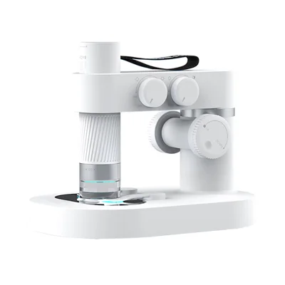 Microscopio Digitale T1 da 9 pollici 1080P per Rilevamento Acari della Pelle, con Memoria da 32 GB, Touchscreen LED - Bianco
