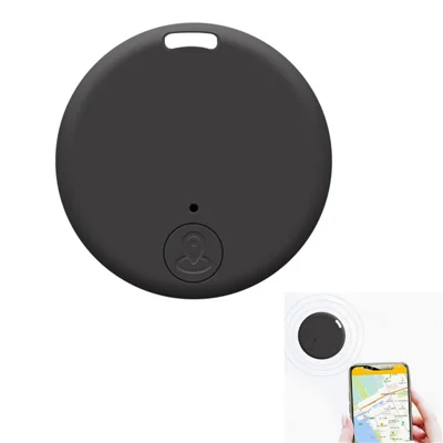 Y-02 Alarma anti-pérdida Etiqueta inteligente redonda Localizador inalámbrico Bluetooth 5.0 Buscador de llaves y carteras - Negro