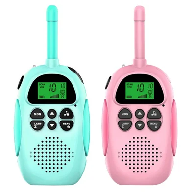 Walkie-talkie wireless smart D01 a lunga distanza 3 km - Interfono con voce genitore-figlio Giocattolo interattivo - Blu/Rosa