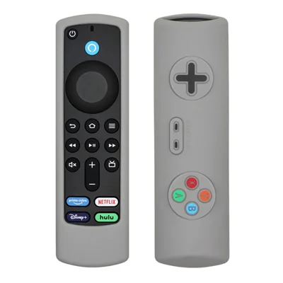 Shockproof Remote Controller Sleeve Anti-drop Silicone Cover for Amazon 2021 Fire TV Stick (3rd Gen) - Grey