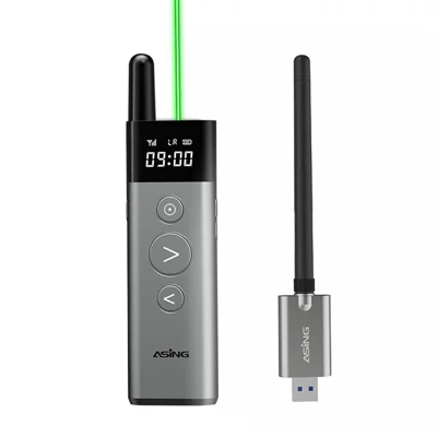 ASING A10 128Mb Pointeur Télécommande Vert Lumineux pour Présentations Powerpoint Stylo Commande Pages Télécommande Pointeur pour Ordinateur Portable