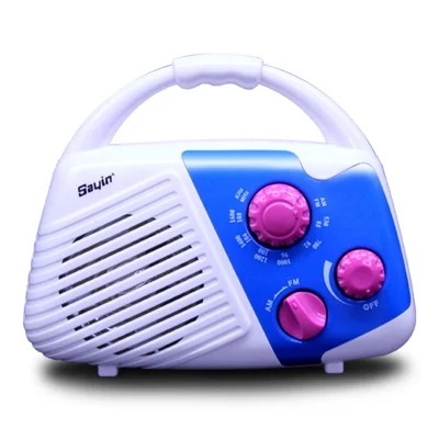 SY-920 IPX4 Imperméable à l'eau Salle de bain Douche AM FM Radio avec Poignée Supérieure Haut-parleur Alimenté par Batterie