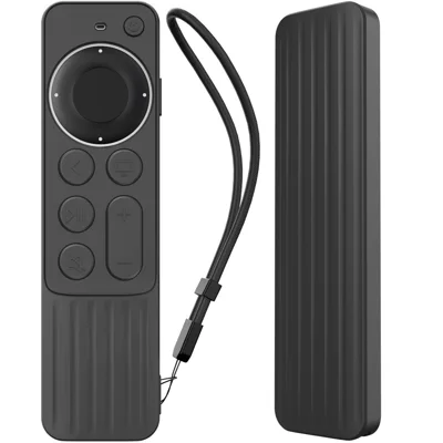 AHASTYLE PT166 Silicone Remote Protective Shell for Apple TV 4K Siri Remote 2021 Shockproof Soft Case Cover - Black