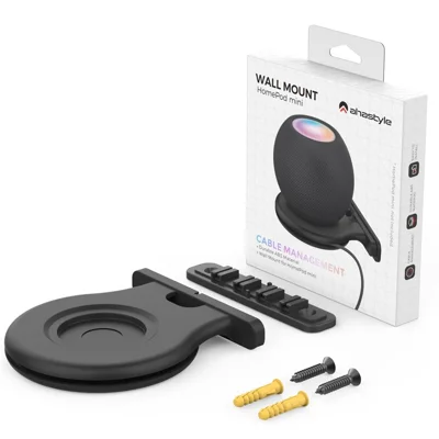 AHASTYLE PT149 per Apple HomePod Mini Smart Speaker, supporto a parete, staffa, gancio - Nero