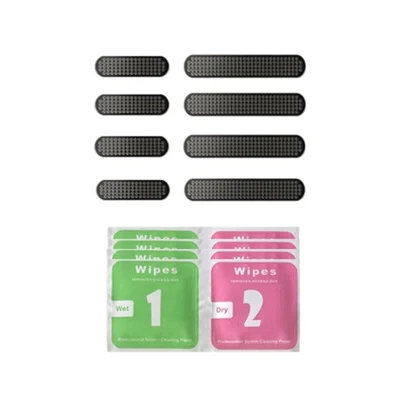 8pcs / Définir le Maillot de Haut-parleur Pour la Série Iphone 11-14, Les Autocollants à Poussière Mesh Anti-poussière Couverture - le Noir