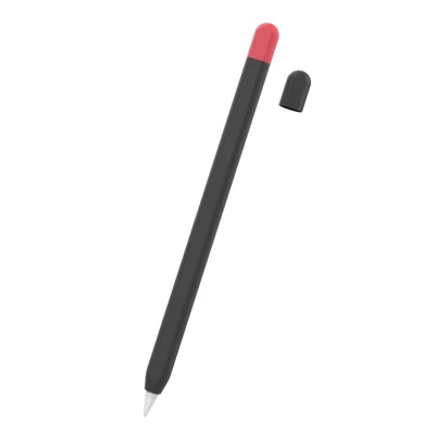 AHASTYLE PT65-2 for Apple Pencil (2nd Generation) Touch Pen Protective Sleeve Contrast Color Stylus Pen Silicone Case - Black / Red