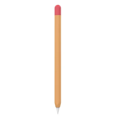AHASTYLE PT65-2 Silicone Sleeve for Apple Pencil (2nd Generation), Contrast Color Stylus Pen Soft Protective Cover - Orange / Red