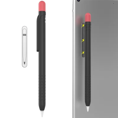 Силиконовый чехол AHASTYLE PT152 для Apple Pencil (1-го поколения), чехол для стилуса, двухцветный ударопрочный чехол - черный