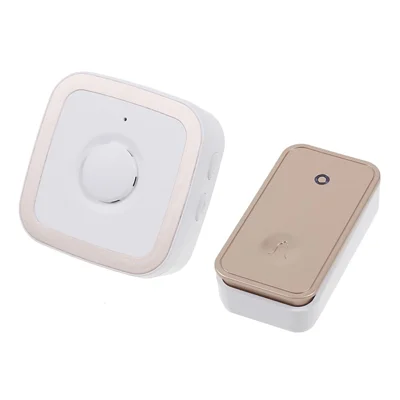 CACAZI FA12 Home Wireless Doorbell 60 Songs Waterproof Remote Smart Calling Bell, 1 Transmitter+1 Receiver - Gold / EU Plug