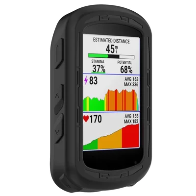 Skyddande hölse för Garmin Edge 840 / 540 cykeldator, mjuk silikon, stötfångande - Svart