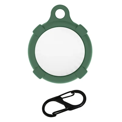 MOMAX Coque de suivi pour Airtag, support, housse en silicone anti-rayures avec mousqueton à boucle - Vert foncé