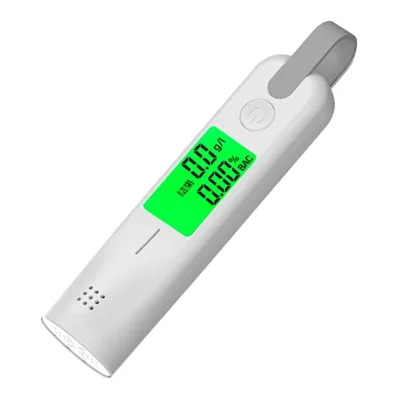 9766 Draagbare Aandemingsmeter voor Alcohol met 3-kleurenindicator, hoogwaardige alcoholtester met LED-display - Wit