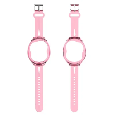 Kompatibel med Tamagotchi Uni (2023) handledsband TPU-armband hållare för barn tonåringar vuxna - genomskinligt rosa
