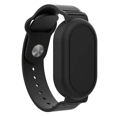 Waterproof Silicone Wristband for Samsung Galaxy SmartTag 2 Bluetooth-compatible Tracker Protective Case - Black