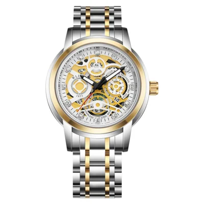 WLISTH S518 Men's Sports Quartz Watch Life Waterproof Luminous Wrist Bracelet - Gold