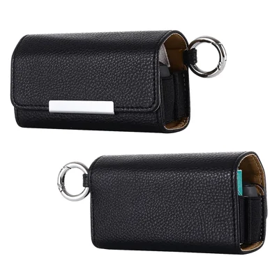 For IQOS 3 / Iluma Prime Case PU Leather Portable Electronic Cigarette Storage Bag - Black