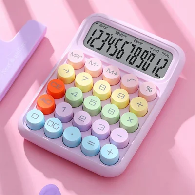 817MAX Mechanical Keyboard Calculator Portable LCD Display Calculator - Purple