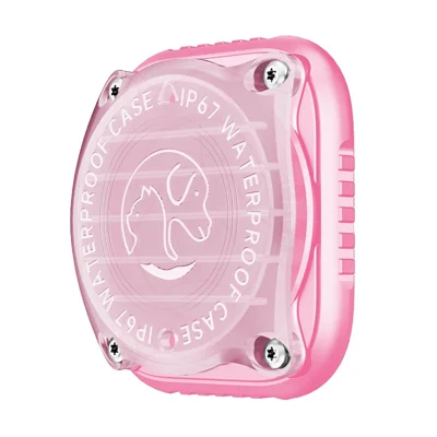 For Apple AirTag TPU Case Waterproof Protective Shell Pet Collar Anti-lost Locator - Pink
