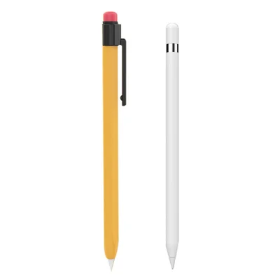 AHASTYLE PT180-1-K For Apple Pencil (1st Generation) Sleeve Stylus Pen Retro Case Silicone Protective Cover - Yellow
