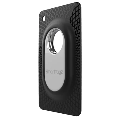 Silicone Card Case for Samsung Galaxy SmartTag 2 Bluetooth-compatible Tracker Protective Cover Sleeve - Black