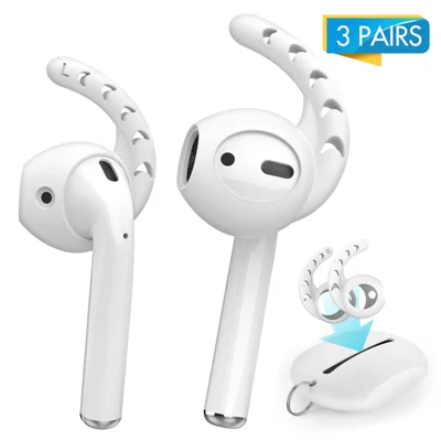 AHASTYLE PT14 for Apple AirPods with Charging Case (2016)  /  (2019)  /  AirPods with Wireless Charging Case (2019) 3 Pairs Ear Cap with Hook - white