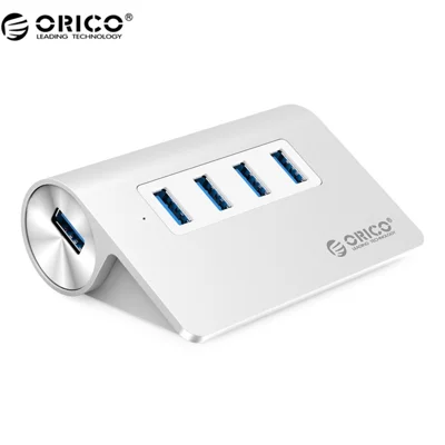 ORICO Multiprotektion Plug and Play Aluminiumlegering 4-portet USB 3.0 Hub (M3H4) - Sølvfarve