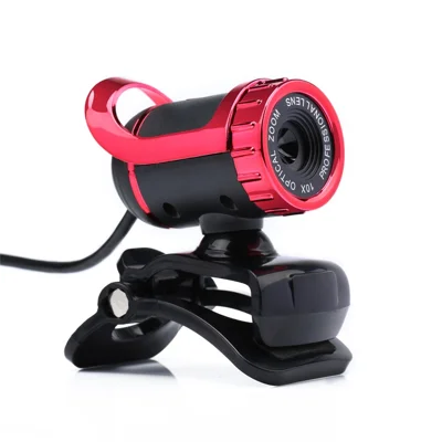 Cámara de Video USB de Alta Definición A859 Computer HD con Micrófono Incorporado - Rojo
