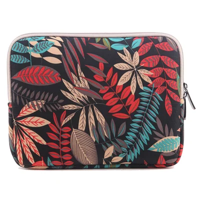 LISEN Colorful Leaves Laptop Sleeve Handbag for iPad Air 9.8-inch, Size: 26 x 20 x 1.5cm - Black