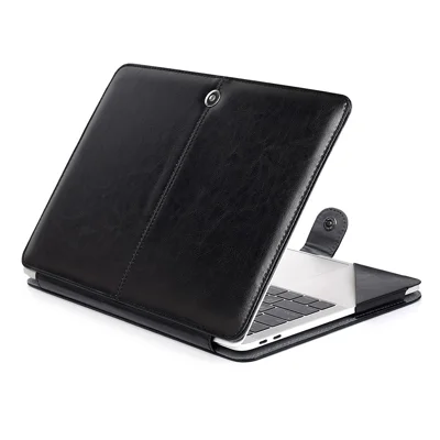 Crazy Horse-läderfodral till MacBook Air 13,3 tum Retina-skärm A2337 M1 (2020)/Air 13,3 tum Retina-skärm A2179 (2020)/Air 13,3 tum (2019) (2018) A1932 - Svart