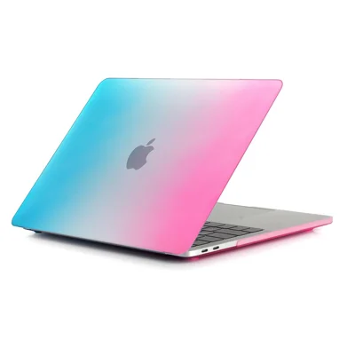 Copertina Per PC a Colori Gradiente a Due Pezzi Per MacBook Pro 13 Pollici (2016) A1706/A1708/A1989/A2159/A2251/A2289/A2338 - Pesca Rossa / Blu