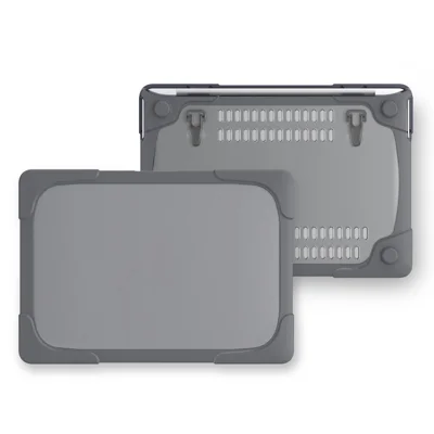 Two-piece Plastic + TPU Combo Case with Stand for MacBook Pro 13-inch (2016) with Touch Bar - Grey