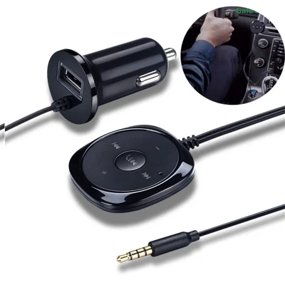 BC20 Bluetooth-kompatibles Auto-Kit Bluetooth-kompatibler Autoreceiver 3,5-mm-Audioempfänger Auto-Freisprecheinrichtung MP3