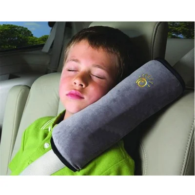 Comfortable Suede Shoulder Pad Car Seat Belt Cushion for Kids Children - Grey