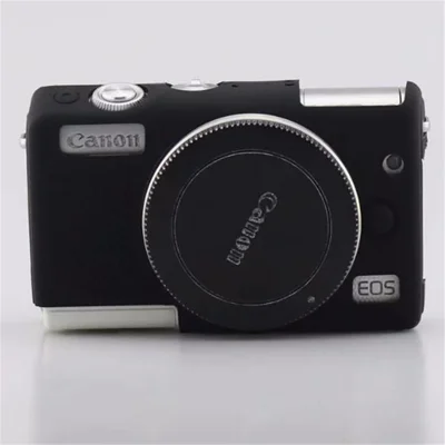 حافظة كاميرا واقية مصنوعة من السيليكون المرن لجهاز Canon EOS M100 - أسود