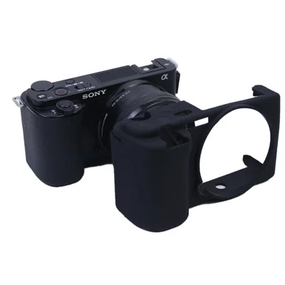 Funda de cámara de silicona suave Protector de funda cubierta para cámara Sony ZV-E10 - Negro