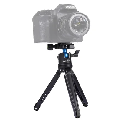 PULUZ PU3002 Mini Metal Desktop Tripod Mount with Adjustable Height for DSLR and Digital Cameras - Black
