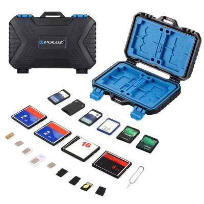 PULUZ PU5002 27 in 1 Memory Card / SIM Card Storage Case Storage Box - Black