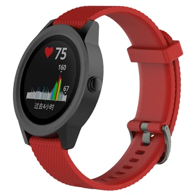 For Garmin Vivoactive 3/Vivomove HR Sport 20mm Adjustable Silicone Watch Band Replacement Strap (9.1+10.7cm) - Red