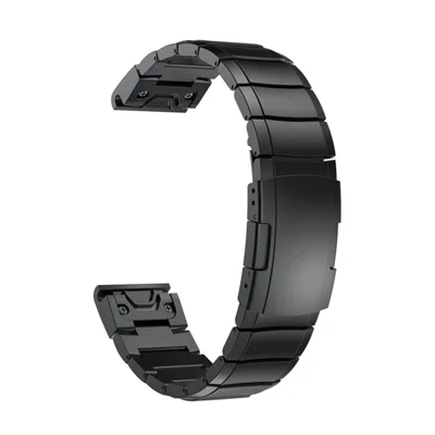 For Garmin Fenix 6 / 5 Stainless Steel Watch Strap Replacement Wrist Band - Black