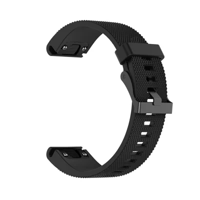 20mm Quick Fit Textured Silicone Watch Band Strap Bracelet Replacement for Garmin Fenix 5s - Black