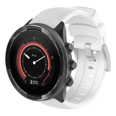 Adjustable Silicon Watch Wrist Strap, Length: 131.2 + 98.4mm for Suunto 9 - White